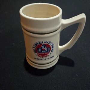 Vintage 1989 Pro Football Hall of Fame Festival Mug Steelers Autographs 5.5"